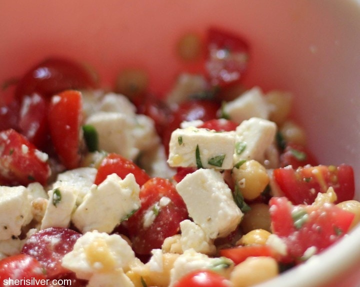 chick pea feta tomato salad