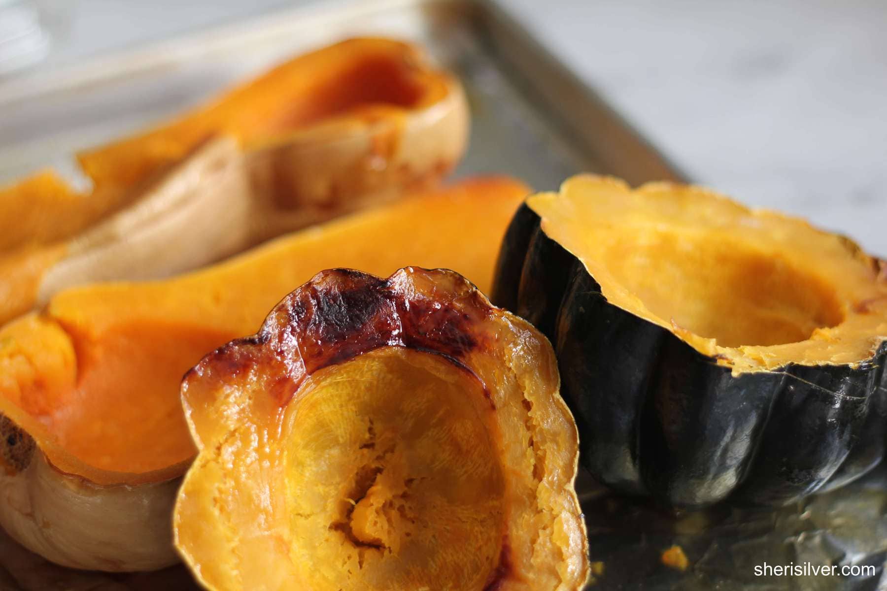 roasted butternut and acorn squash