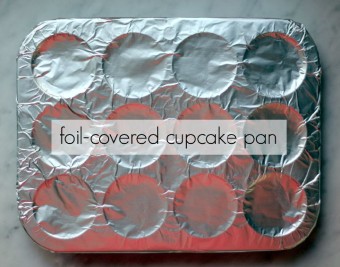 foil covered cupcake pan