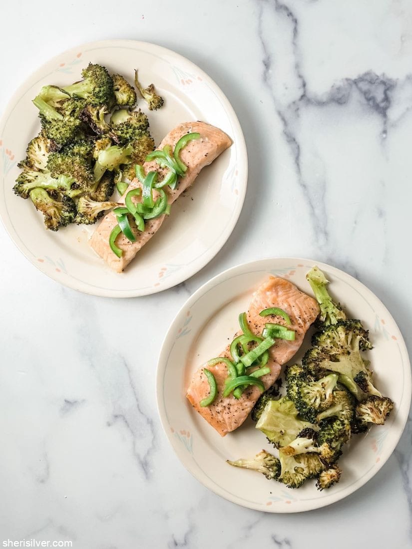 sheet pan salmon and broccoli