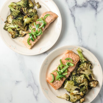 sheet pan salmon and broccoli