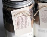 mason jar chocolate chip cookie mix with tag