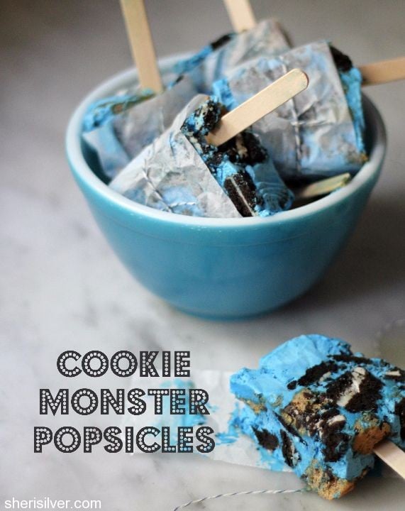 cookie monster popsicles