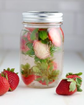 strawberry stems infused water