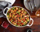 Pan Roasted Pork Belly with Brussels Sprouts and Pomegranate #ad