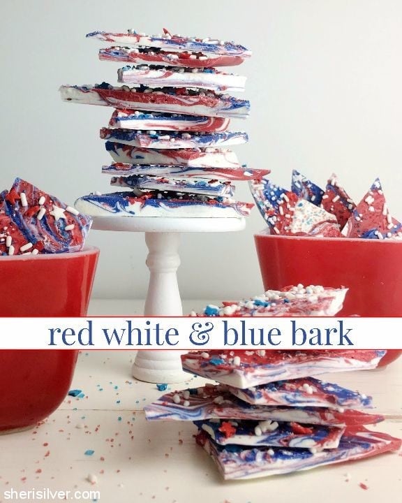 red white blue bark