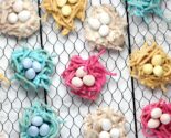 chow mein noodle birds nest with chocolate eggs on a wire rack