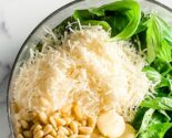 pesto ingredients in food processor