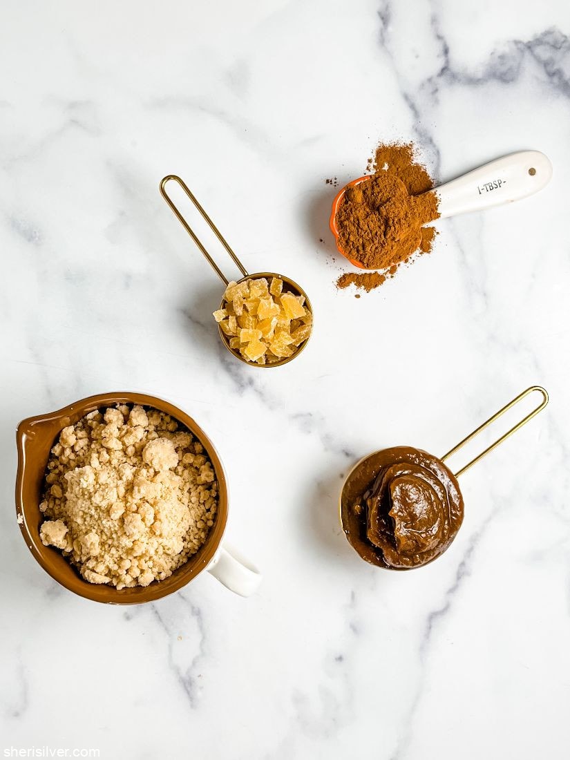 pumpkin butter candied ginger streusel and pumpkin pie spice