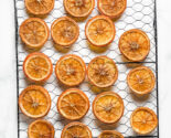 candied orange slices on a wire rack