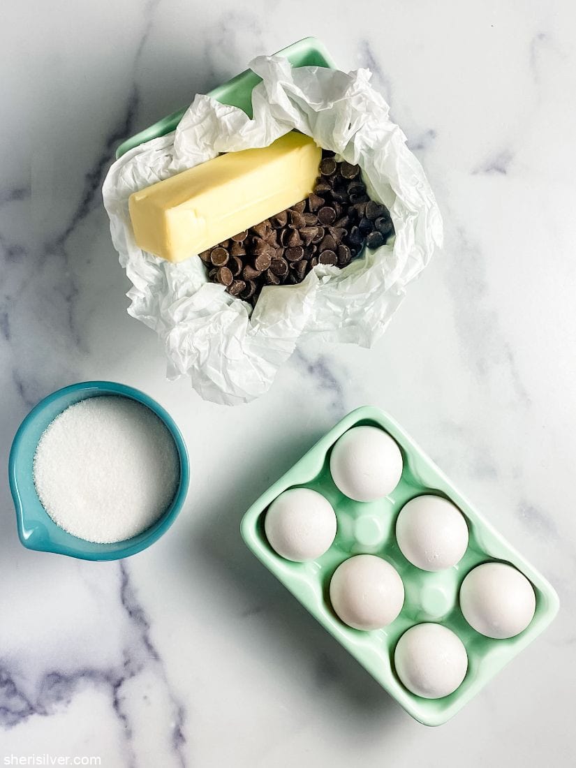 eggs with sugar butter and chocolate chips