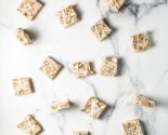 salty sweet cereal bars on a marble background