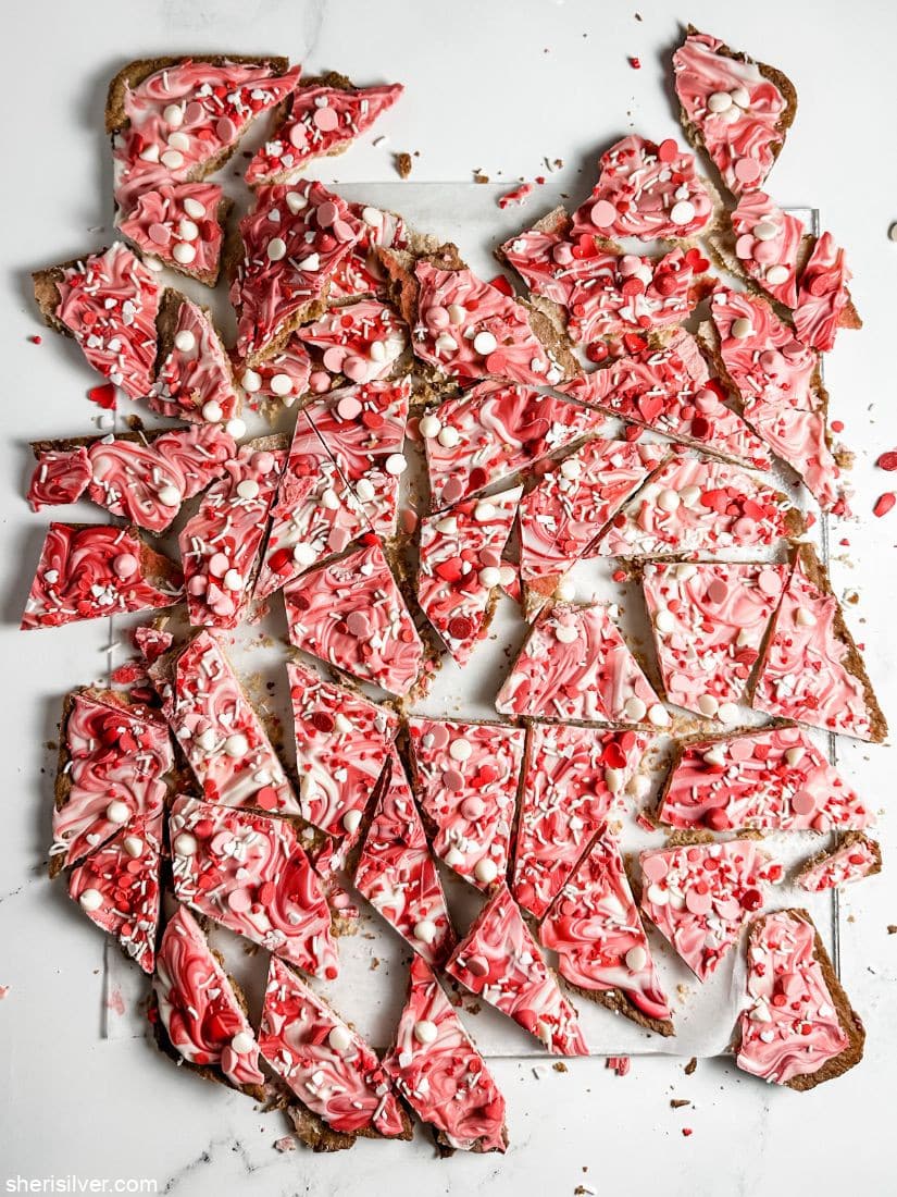 valentine cookie bark