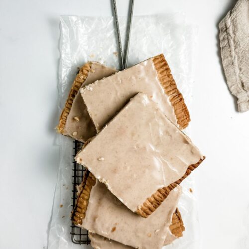 brown sugar slab pie on a vintage cooling rack