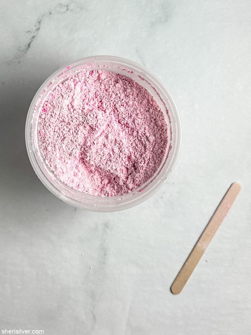 plaster of paris mixed with pink powdered pigment 