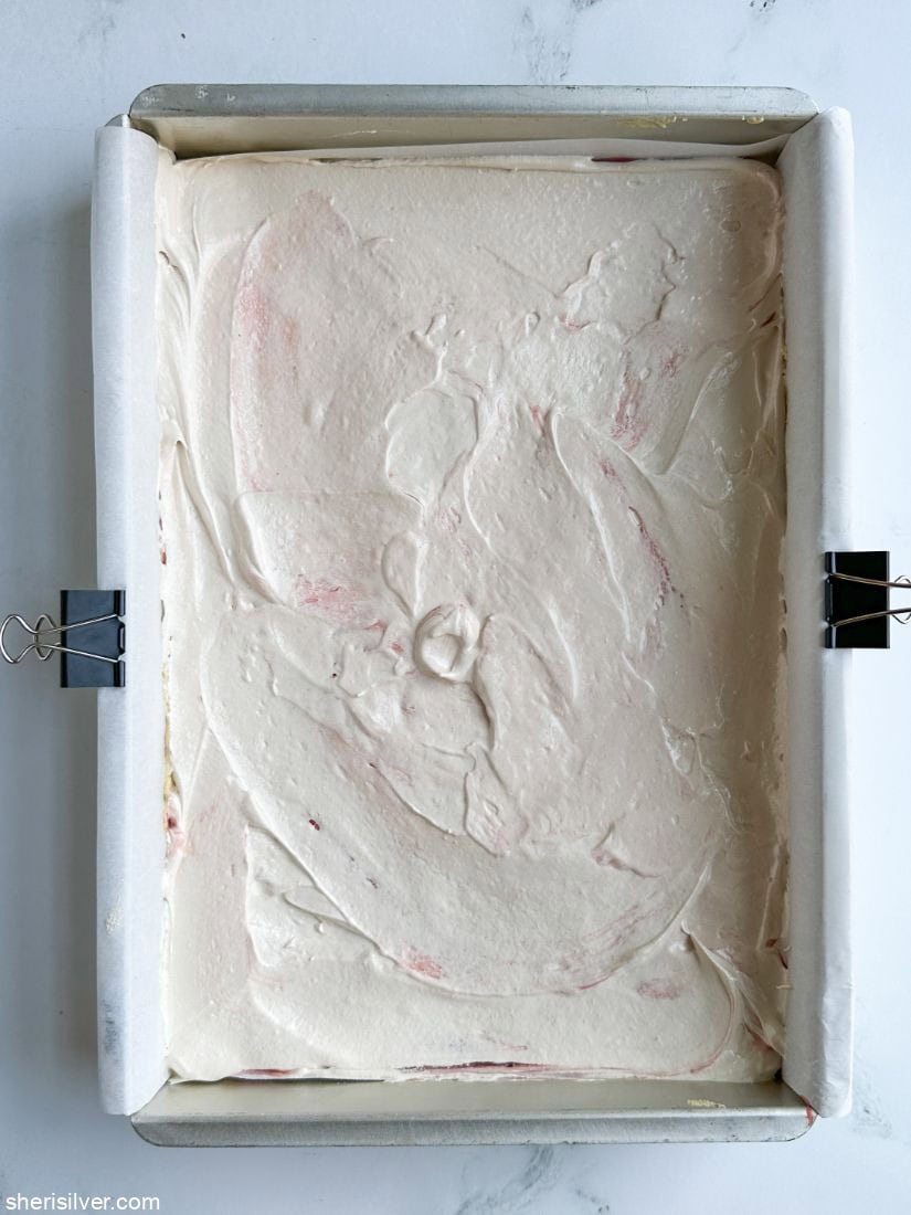 Brown sugar meringue layer for cranberry curd mud hen bars