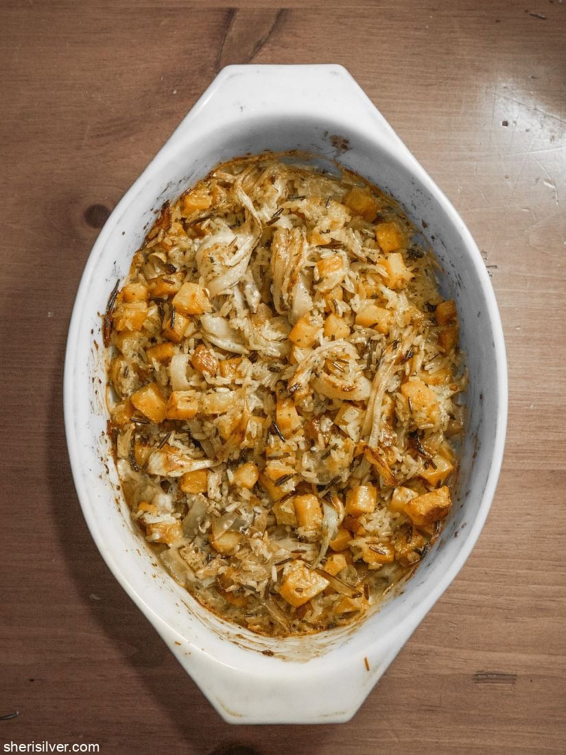 butternut squash wild rice bake
