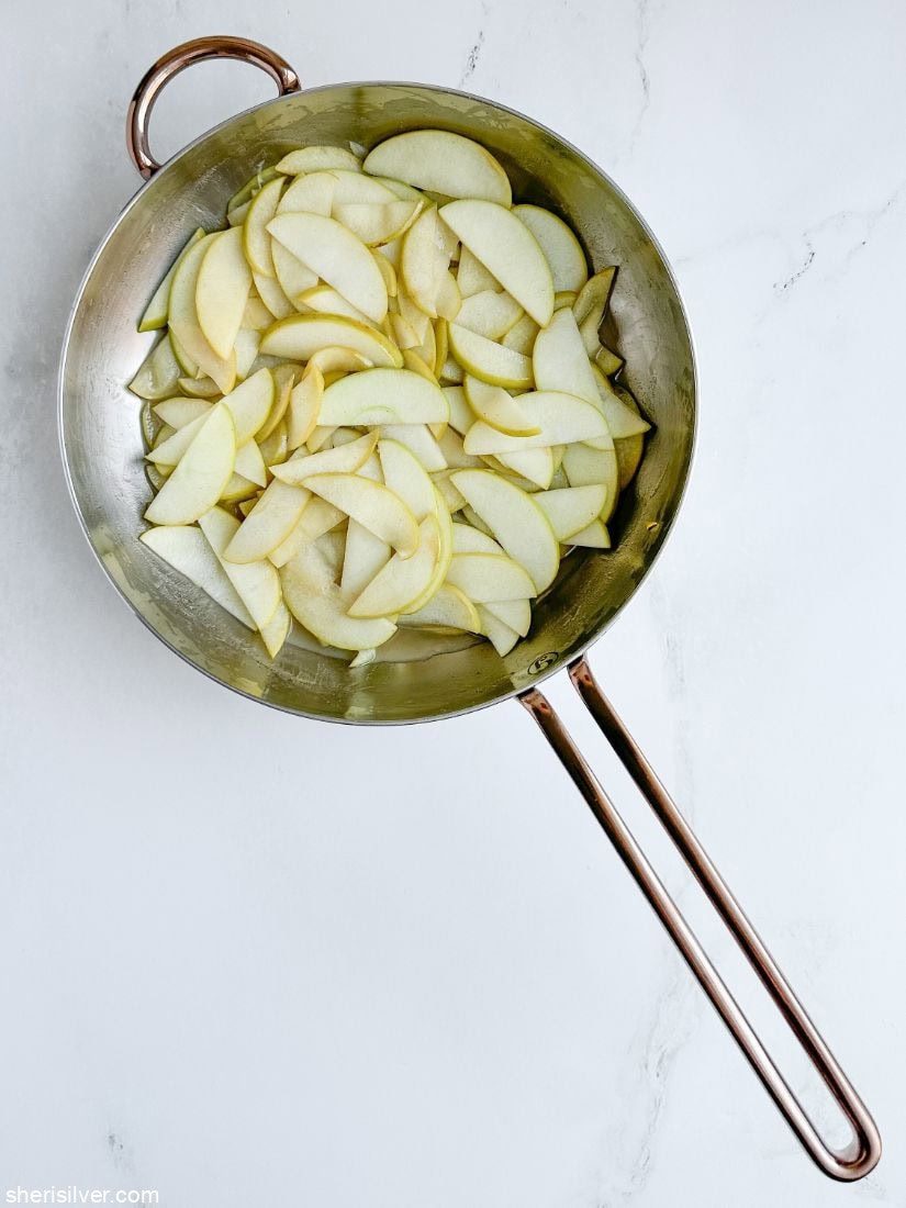 sauteed apples in a skillet