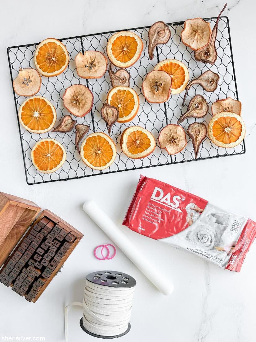 materials for stamped clay place cards
