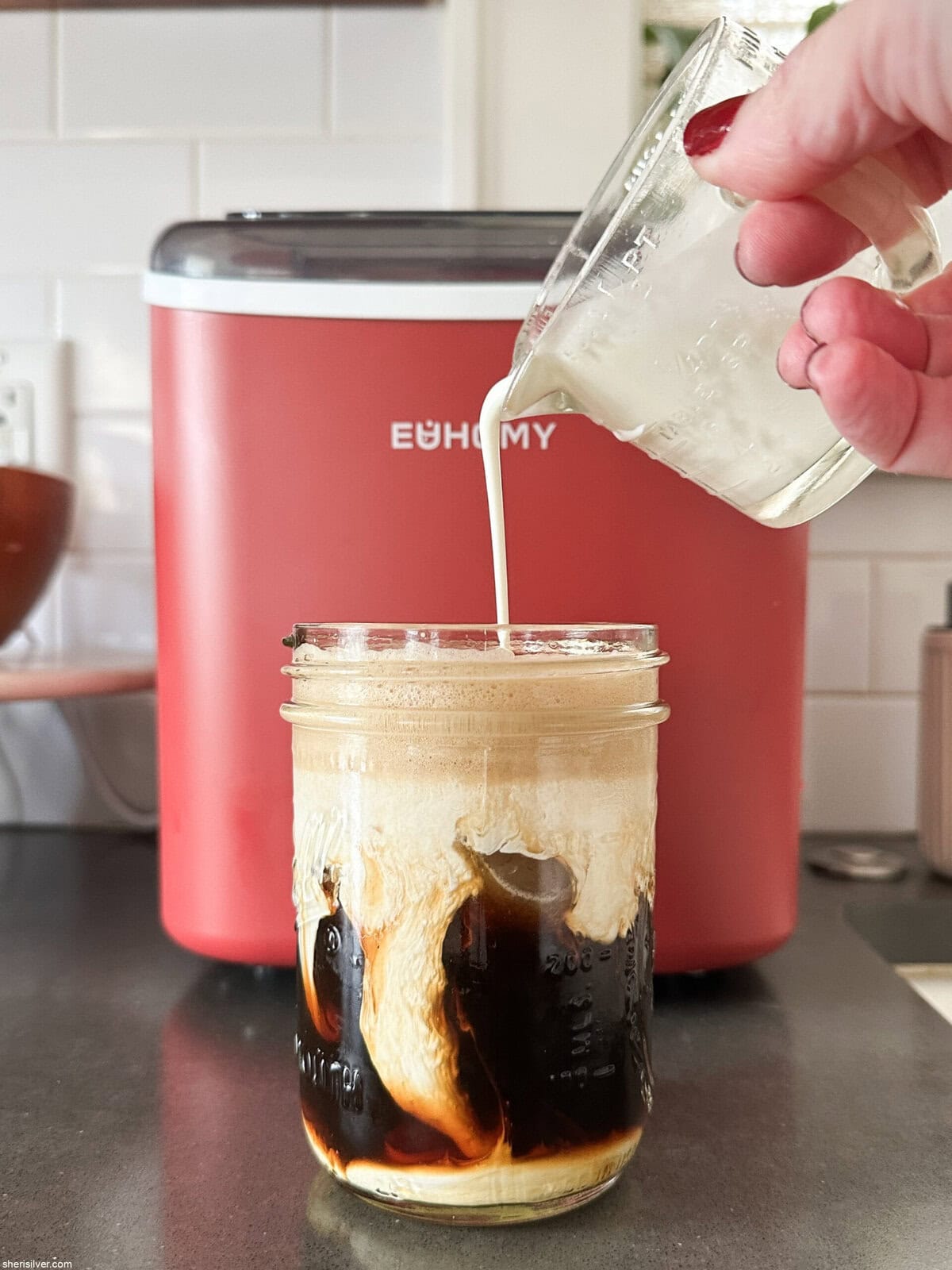 brown sugar shaken iced latte with heavy cream