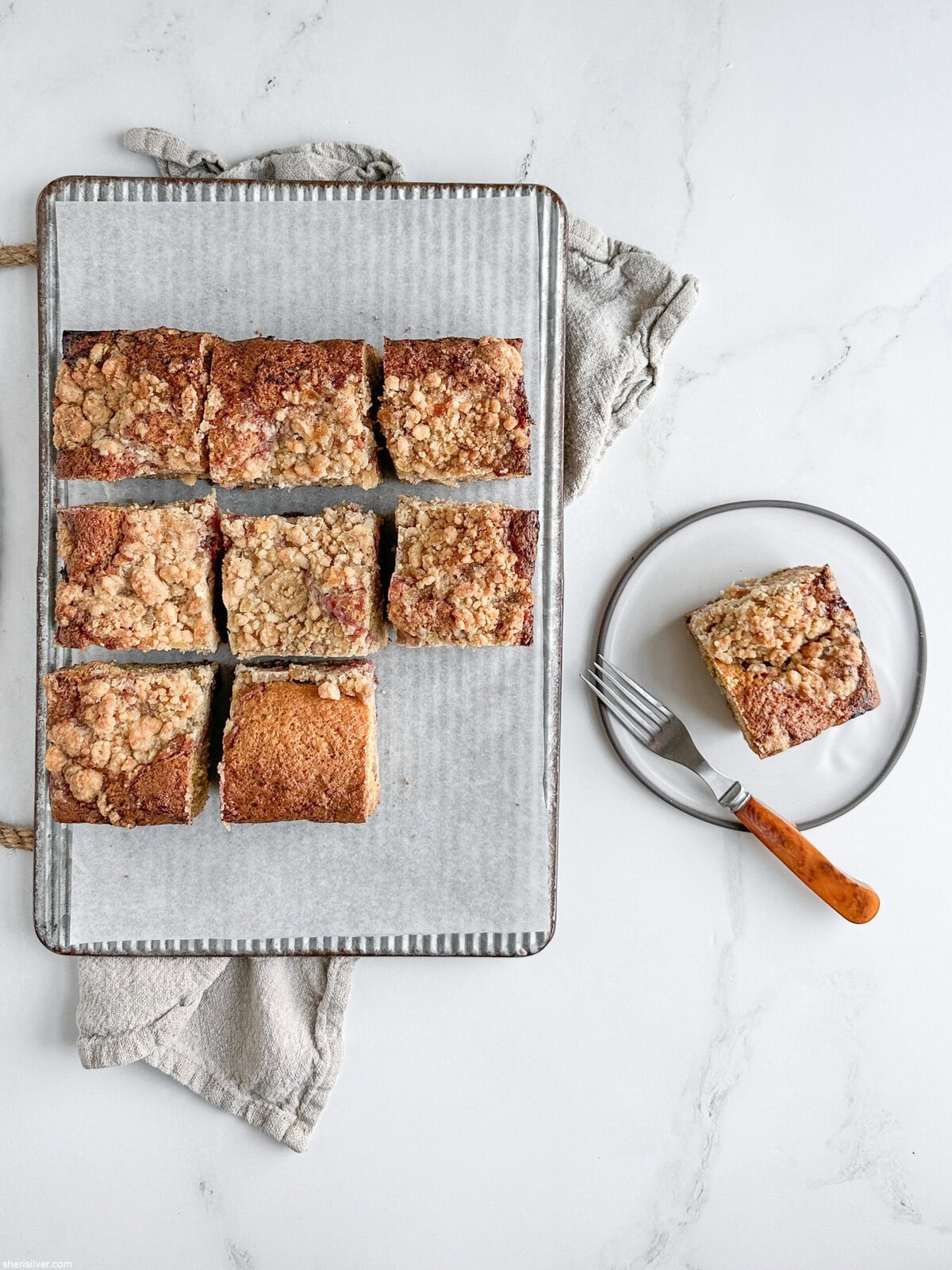 spiced coffee cake with raspberry curd