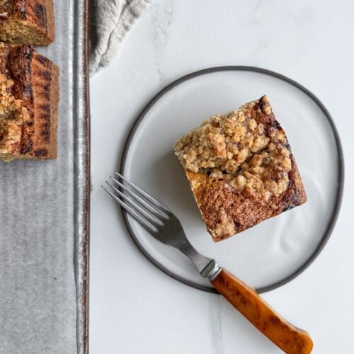 spiced coffee cake with raspberry curd