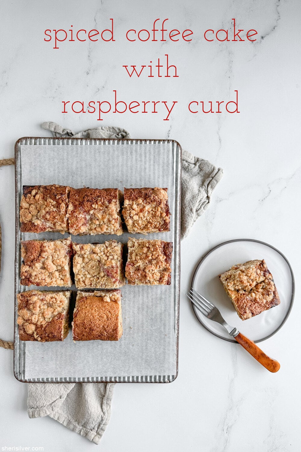 spiced coffee cake with raspberry curd