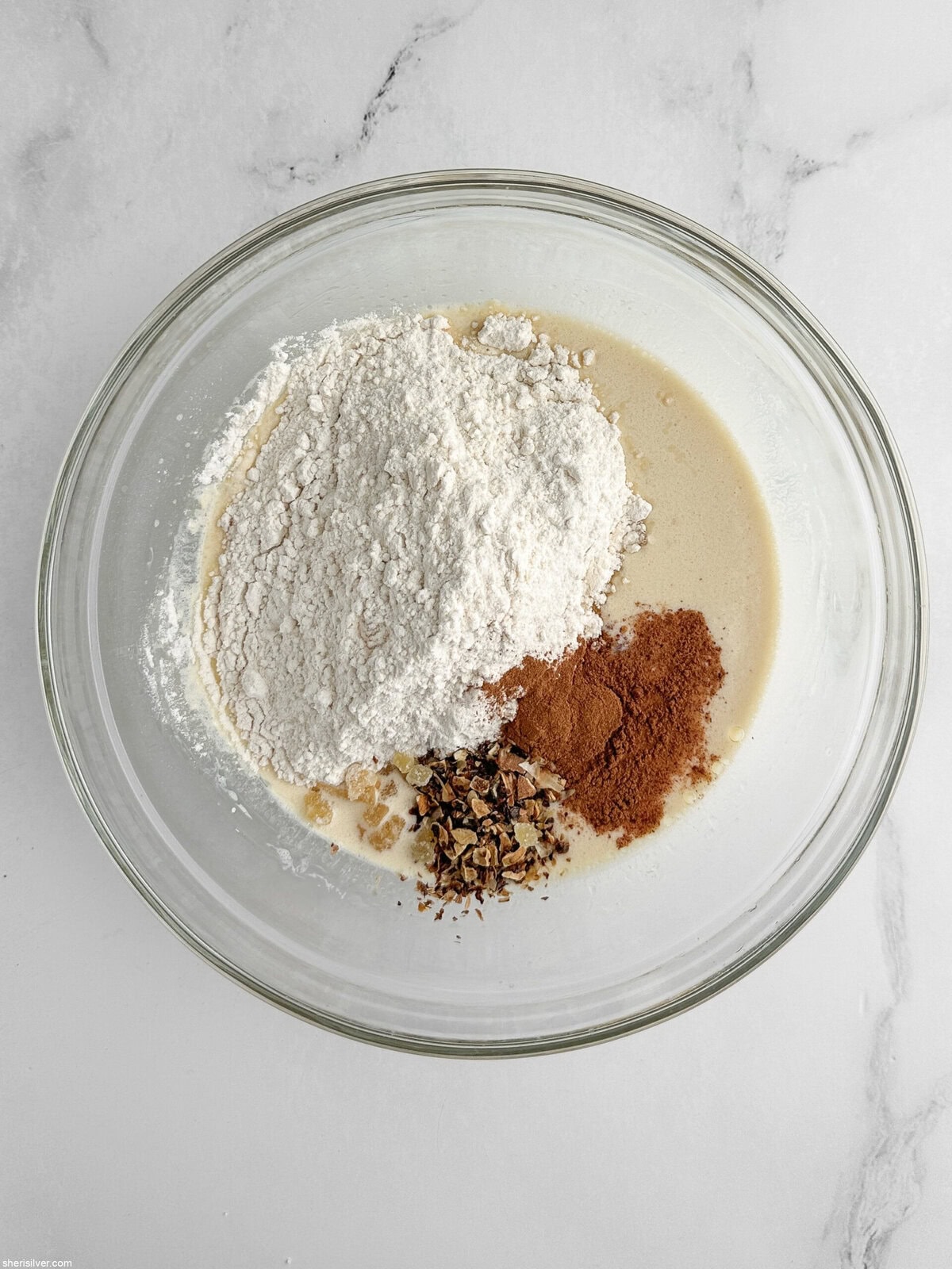 ingredients for lemon ginger snacking cake with maple glaze