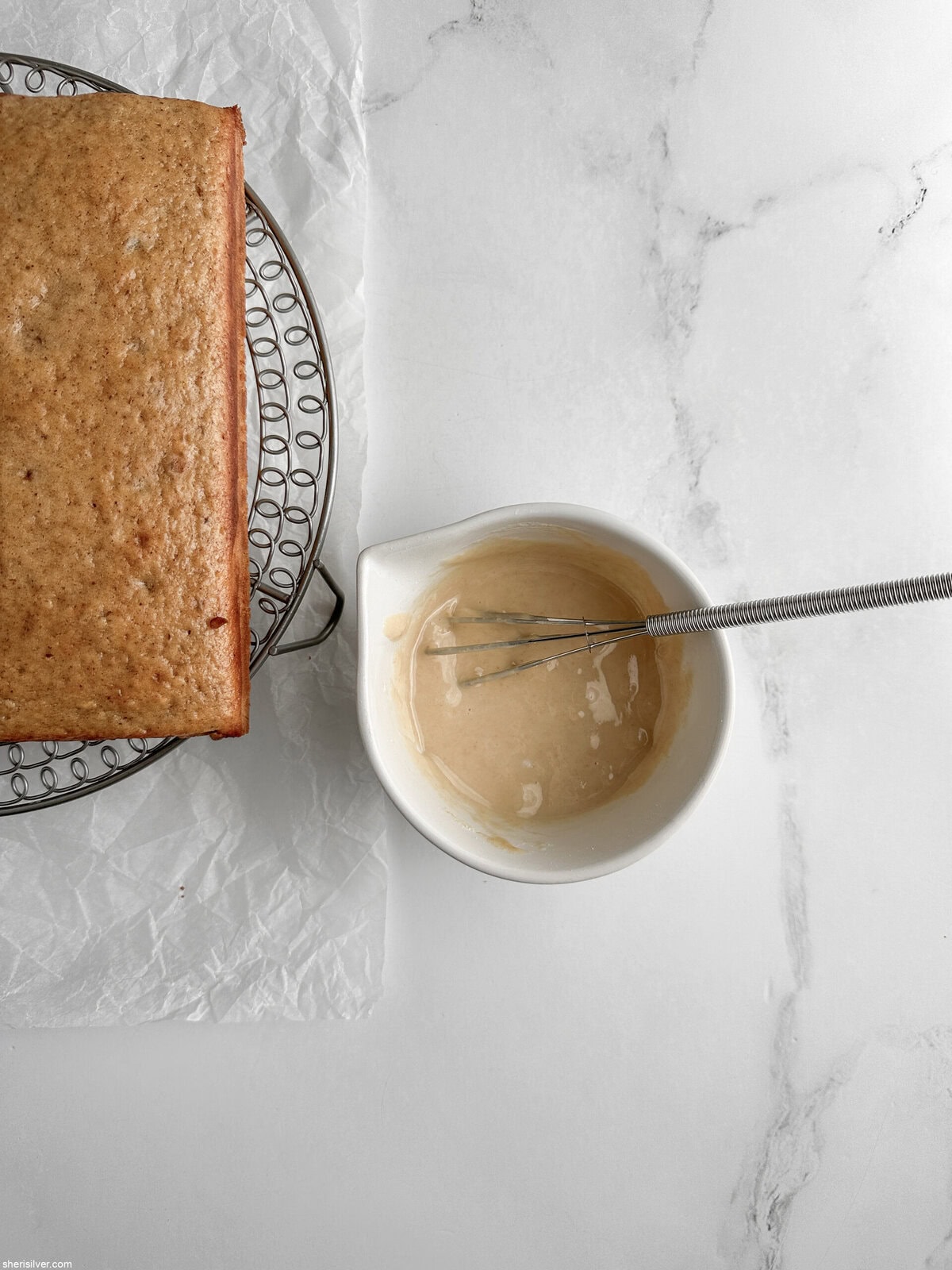 lemon ginger snacking cake with maple glaze