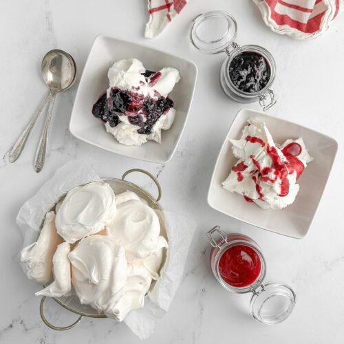 red white and blue pavlova parfaits