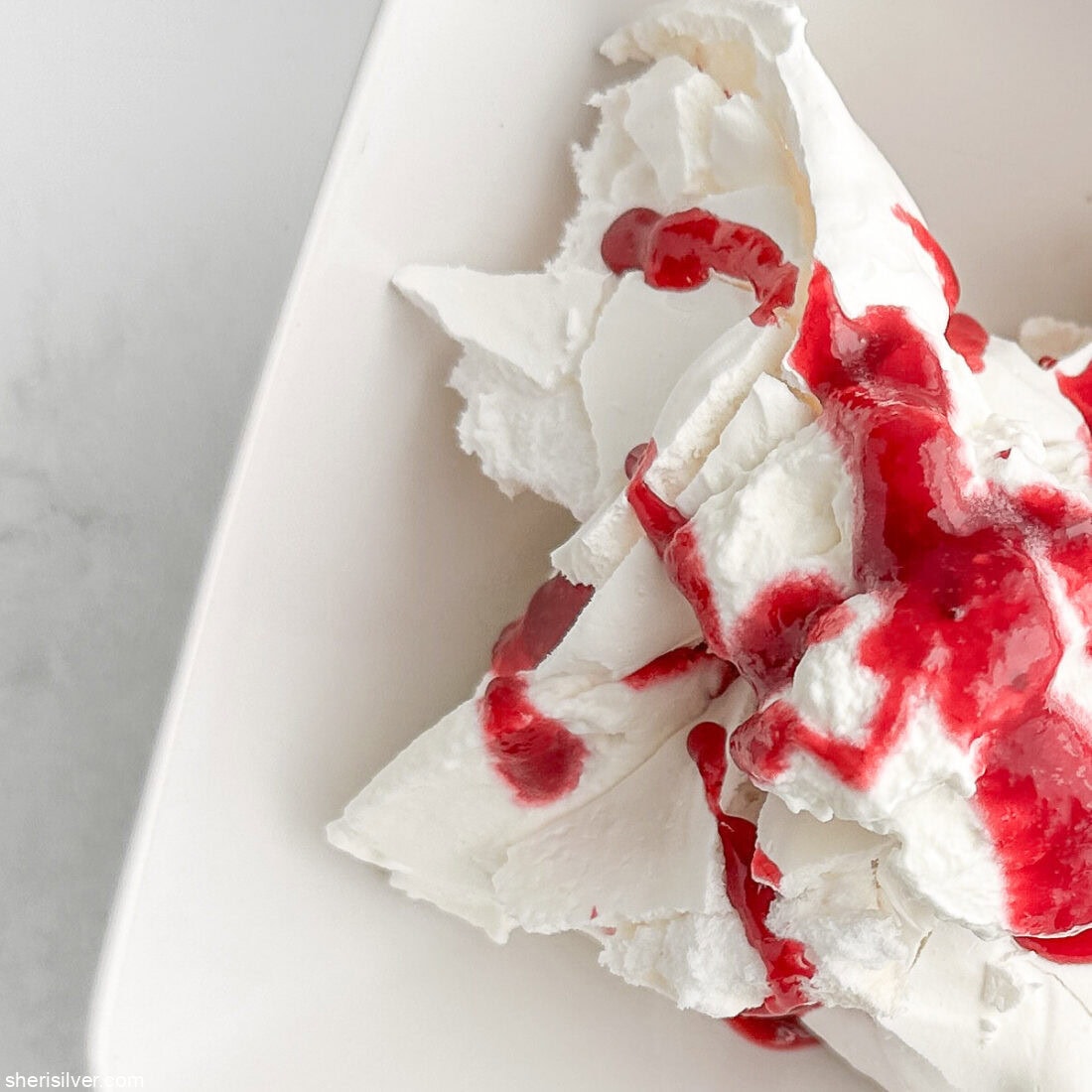red white and blue pavlova parfait