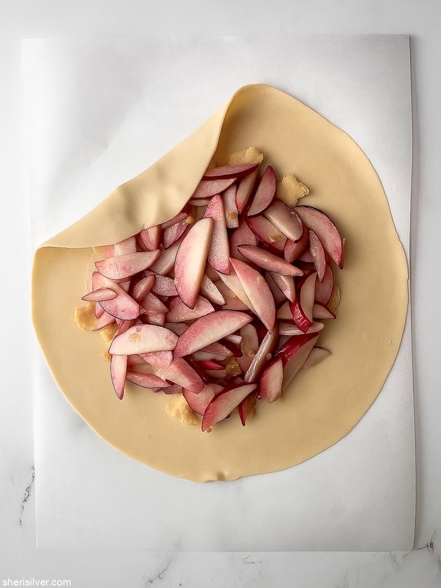 unbaked easy peach galette