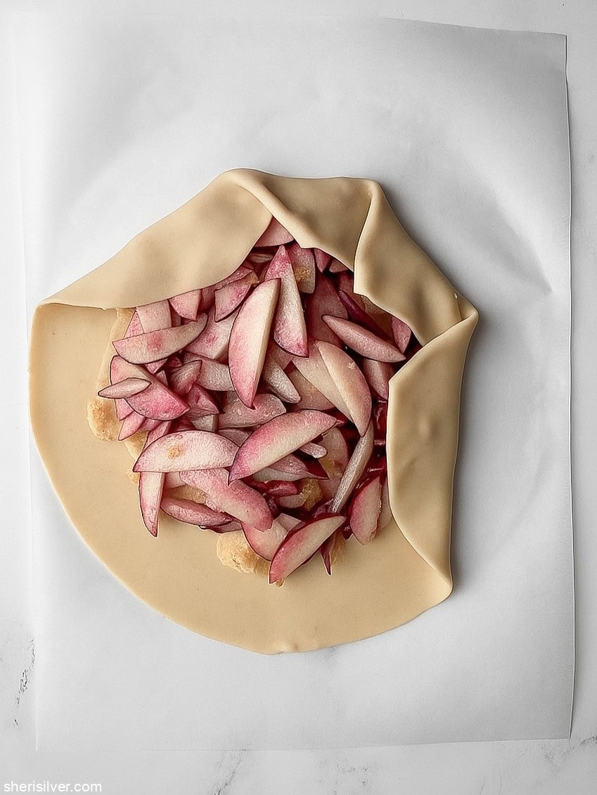 unbaked easy peach galette